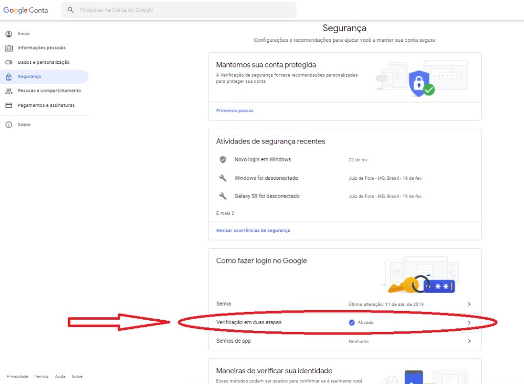 VERIFICAÇÃO de SEGURANÇA GOOGLE [Mais Segurança em sua conta